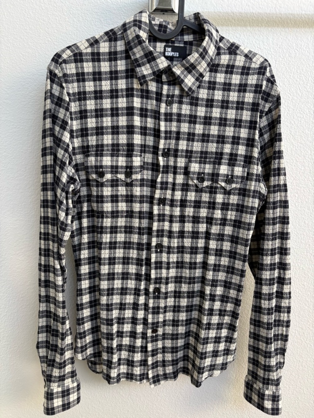 The Kooples Black & White Plaid Button-Down Shirt